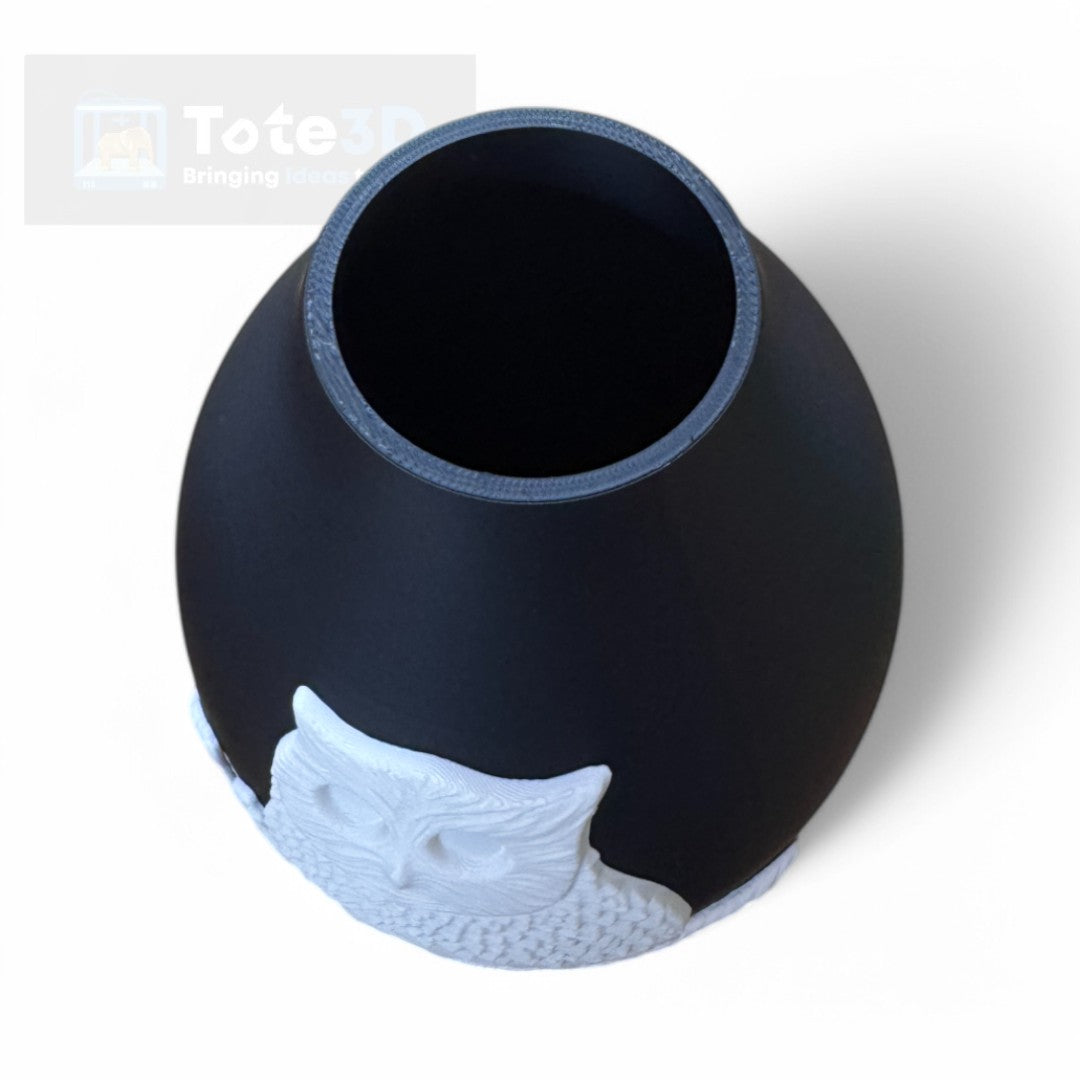 Wise Owl Vase – Black & White Home Decor