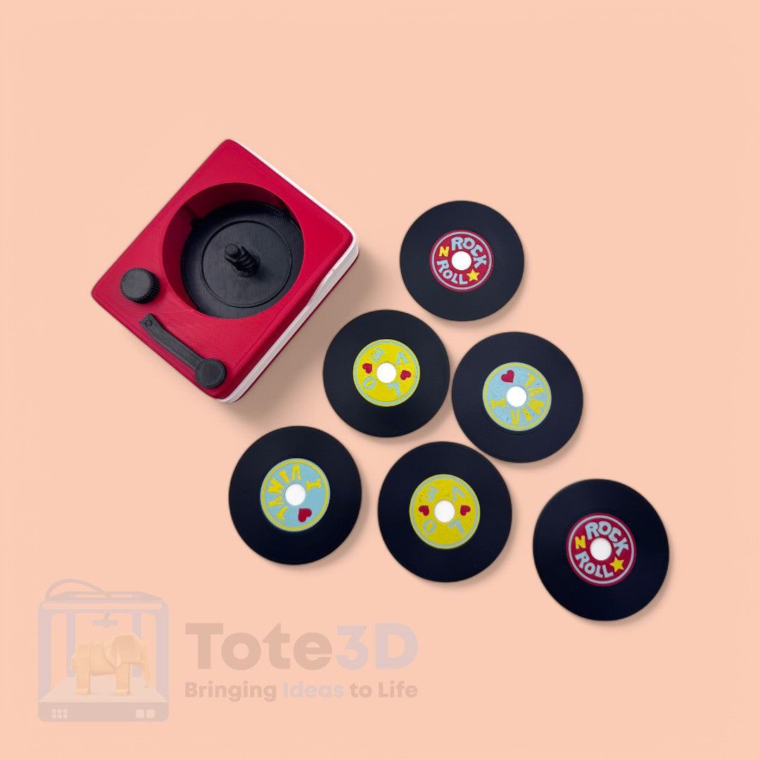 Vinyl Record Coaster Set β Spin & Sip in Retro Style! π΅β