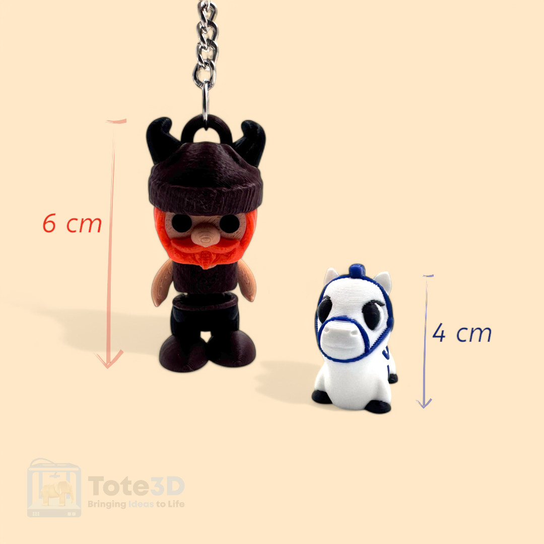 Flexi Viking Keychain & Mini Flexi Horse Set 🗡️🐴