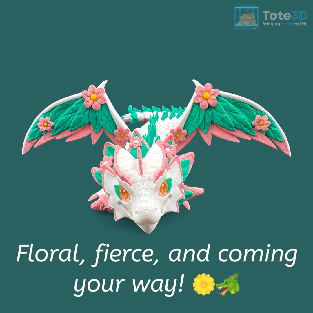 Majestic Floral Dragon – Flexible & Colorful 🌸