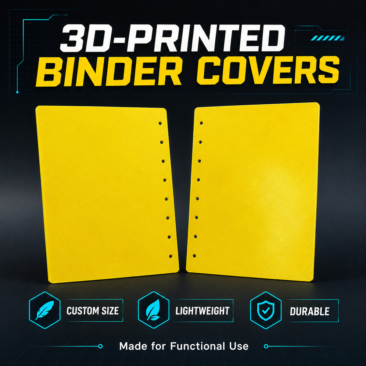 Custom 3D-Printed Binder Covers