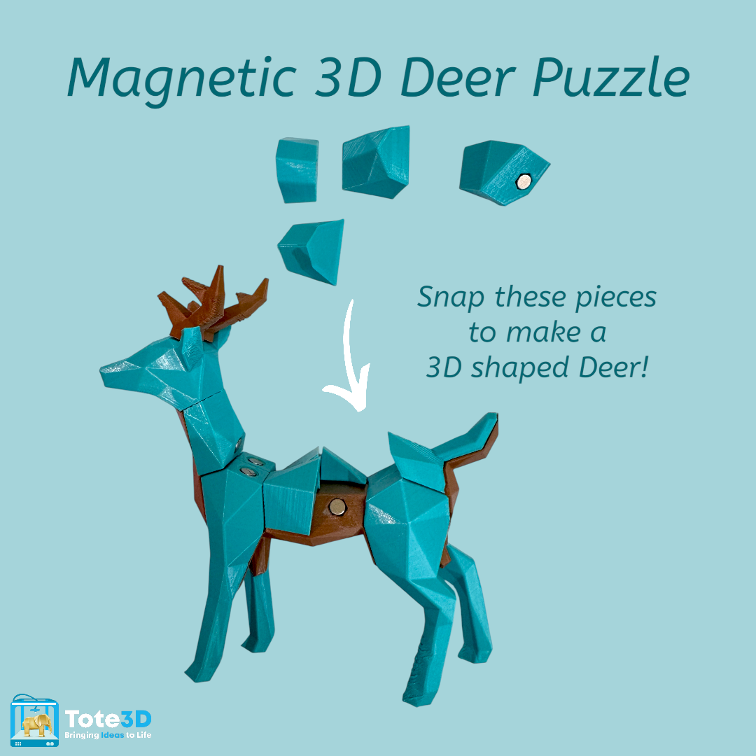 Magnetic 3D Printed Deer Puzzle