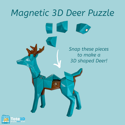 Magnetic 3D Printed Deer Puzzle
