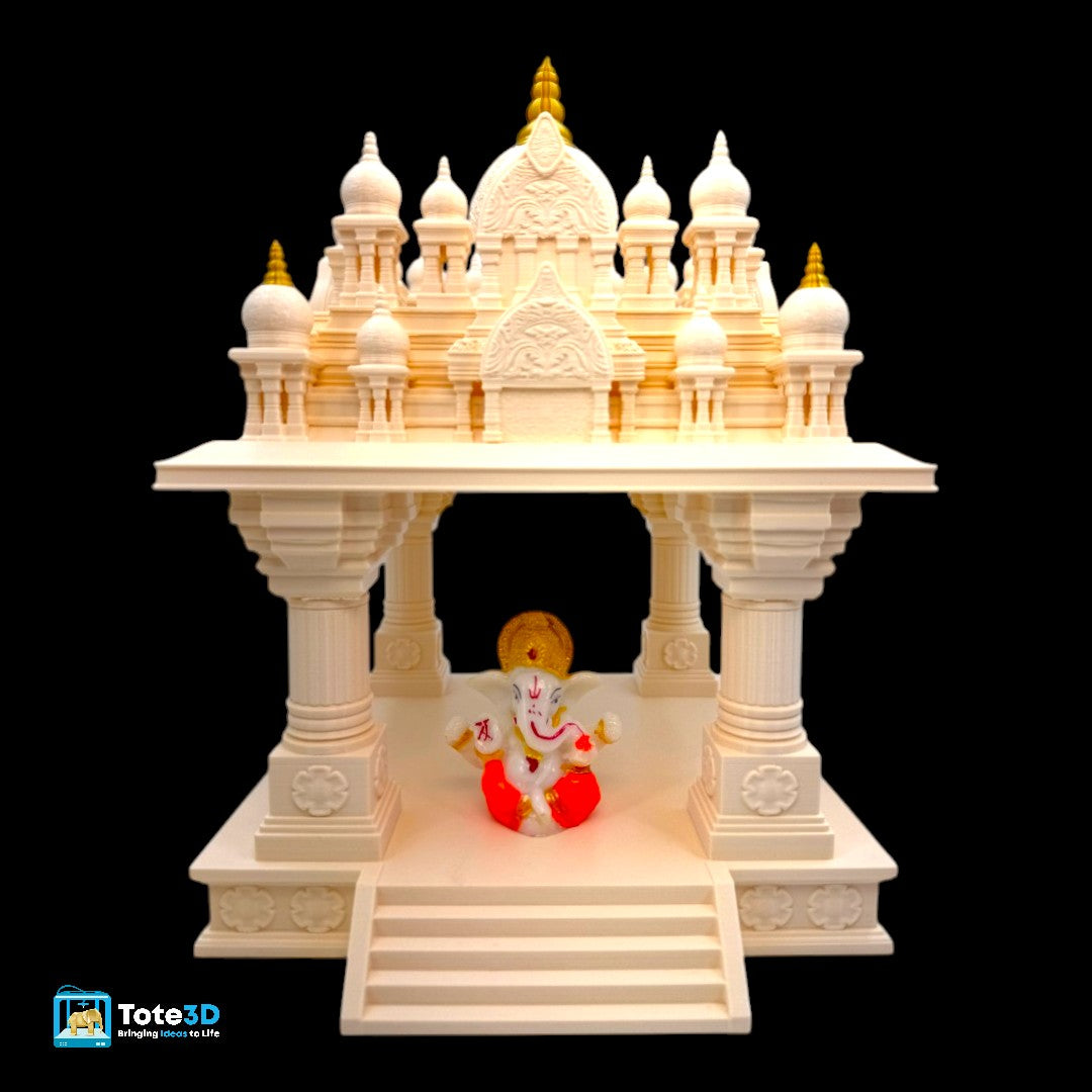 Ghar Ka Mandir with Built-in Lighting | 3D Printed Home Temple