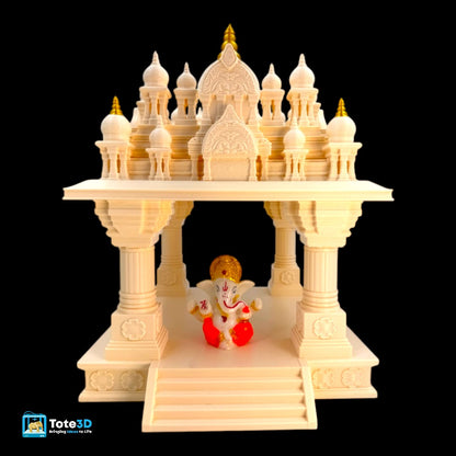 Ghar Ka Mandir with Built-in Lighting | 3D Printed Home Temple
