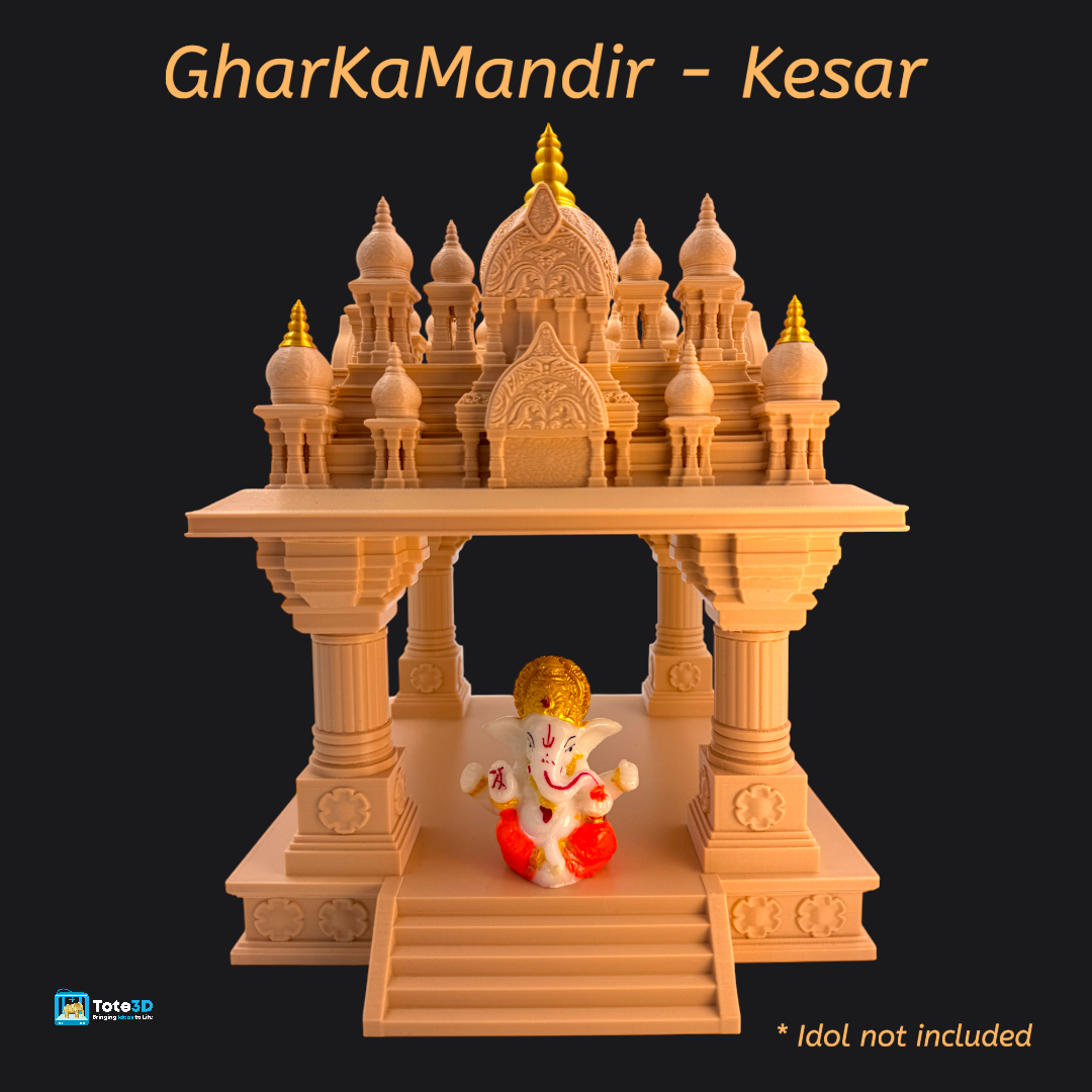 Ghar Ka Mandir with Built-in Lighting | 3D Printed Home Temple