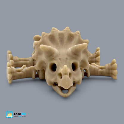 Flexi Dinosaur Fossils T-Rex & Triceratops (Bone Color, Articulated)