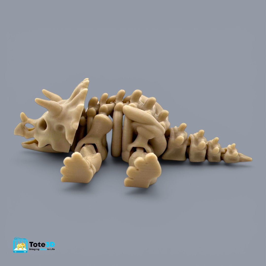 Flexi Dinosaur Fossils T-Rex & Triceratops (Bone Color, Articulated)