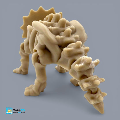 Flexi Dinosaur Fossils T-Rex & Triceratops (Bone Color, Articulated)