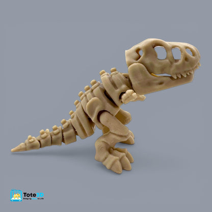 Flexi Dinosaur Fossils T-Rex & Triceratops (Bone Color, Articulated)