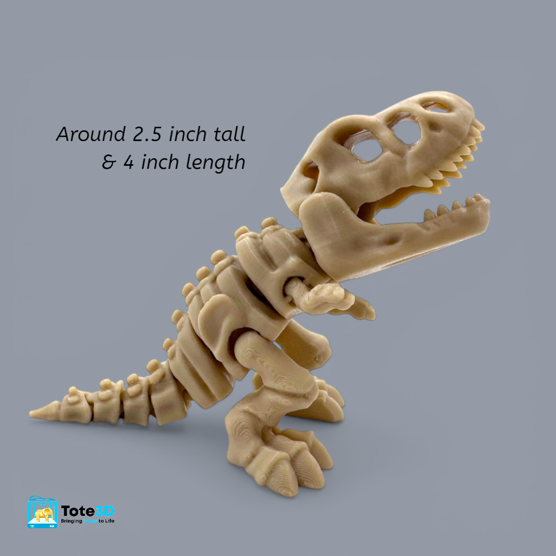 Flexi Dinosaur Fossils T-Rex & Triceratops (Bone Color, Articulated)