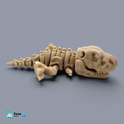 Flexi Dinosaur Fossils T-Rex & Triceratops (Bone Color, Articulated)