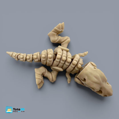 Flexi Dinosaur Fossils T-Rex & Triceratops (Bone Color, Articulated)