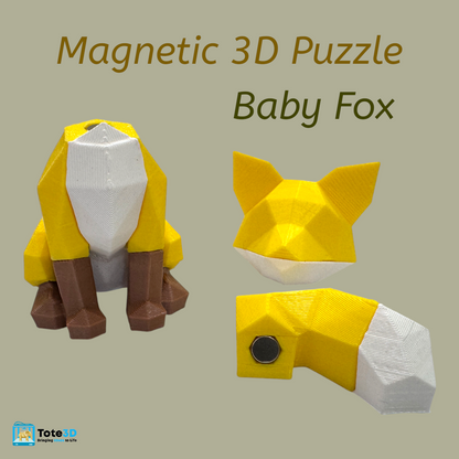 Baby Fox 3D Puzzle – Magnetic Assembly Toy for All Ages