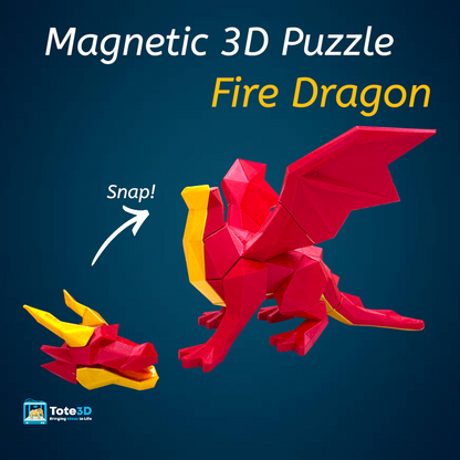 Fire Dragon 3D Puzzle – Magnetic Snap-Fit Toy