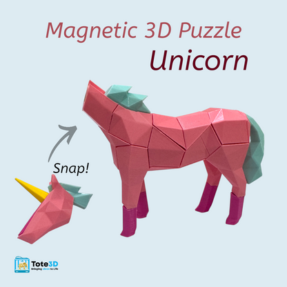 Unicorn 3D Puzzle – Magnetic Assembly Toy for Kids & Unicorn Lovers