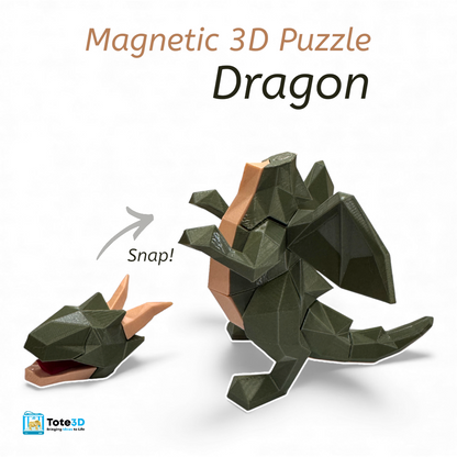 Forest Dragon 3D Puzzle – Magnetic Snap-Fit Fantasy Toy