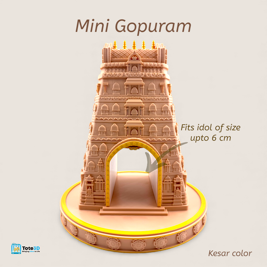 Mini Gopuram with Built-in Lighting | 3D Printed Home Temple