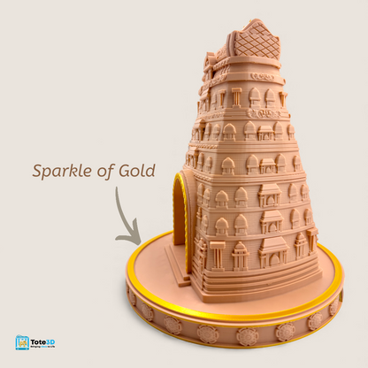 Mini Gopuram with Built-in Lighting | 3D Printed Home Temple