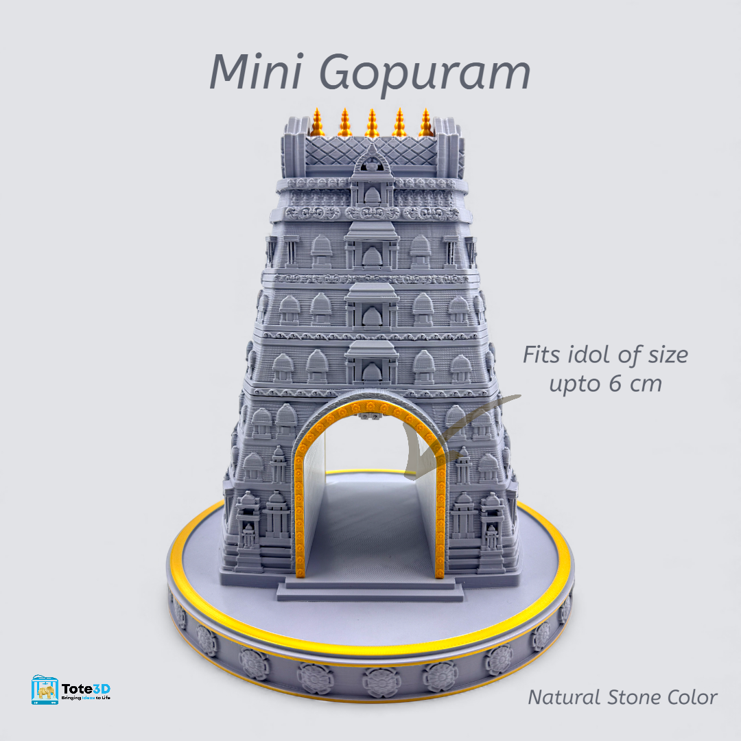 Mini Gopuram with Built-in Lighting | 3D Printed Home Temple