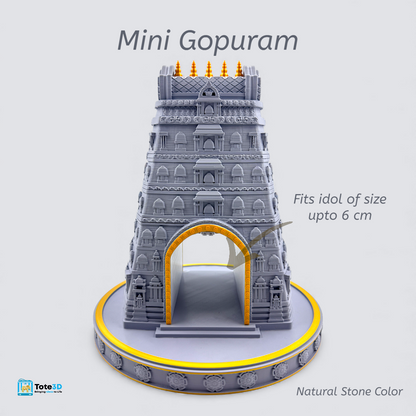 Mini Gopuram with Built-in Lighting | 3D Printed Home Temple