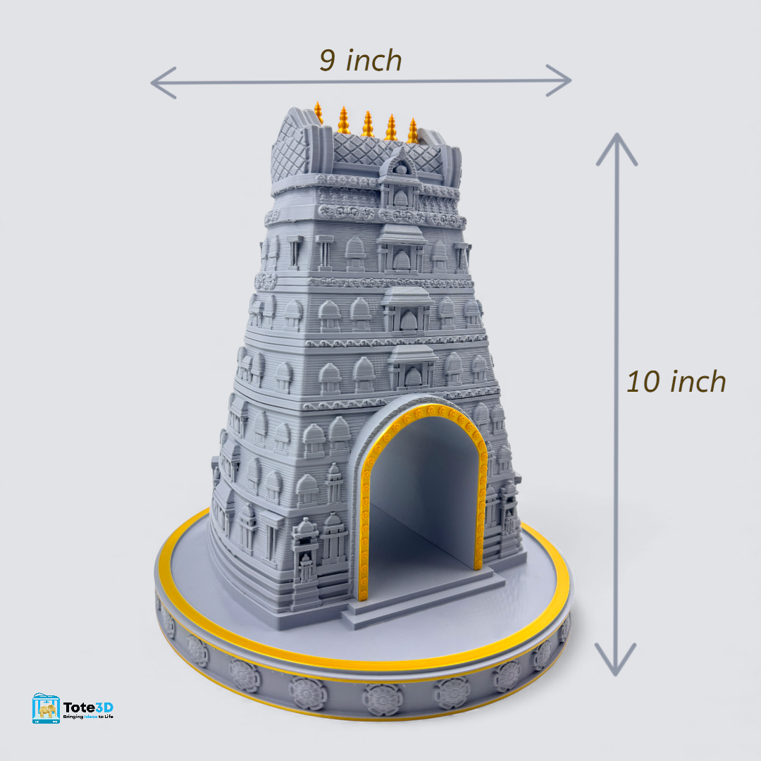 Mini Gopuram with Built-in Lighting | 3D Printed Home Temple