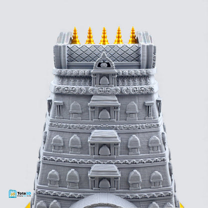 Mini Gopuram with Built-in Lighting | 3D Printed Home Temple