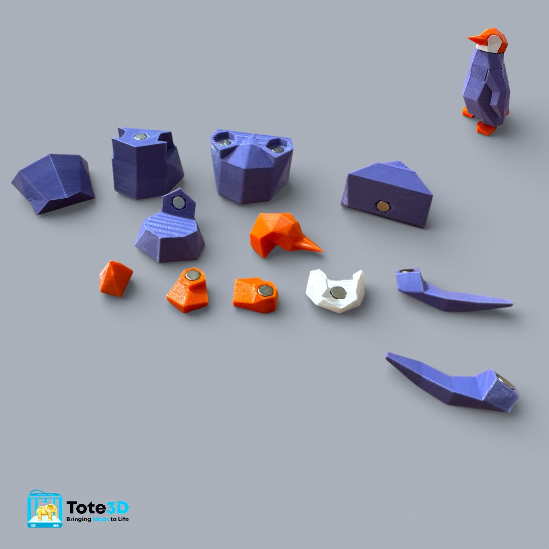Chic Penguin 3D Magnetic Puzzle – Snap Fit Toy & Creative Build