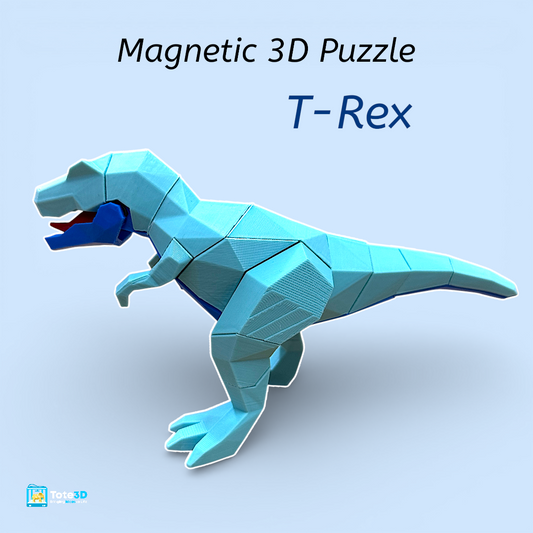 T-Rex 3D Magnetic Puzzle – Snap-Fit Dinosaur Desk Toy