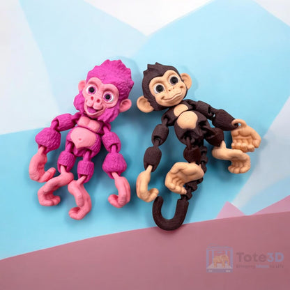 🐵 Flexi Baby Chimp & Baby Gorilla – Adorable Hanging Duo!