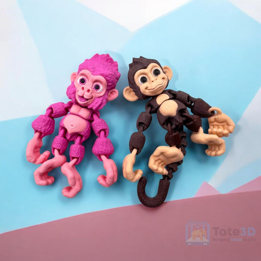 🐵 Flexi Baby Chimp & Baby Gorilla – Adorable Hanging Duo!