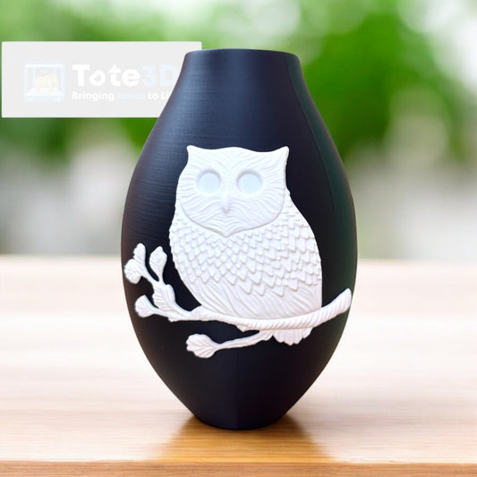Wise Owl Vase – Black & White Home Decor