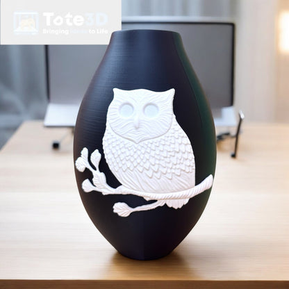 Wise Owl Vase – Black & White Home Decor