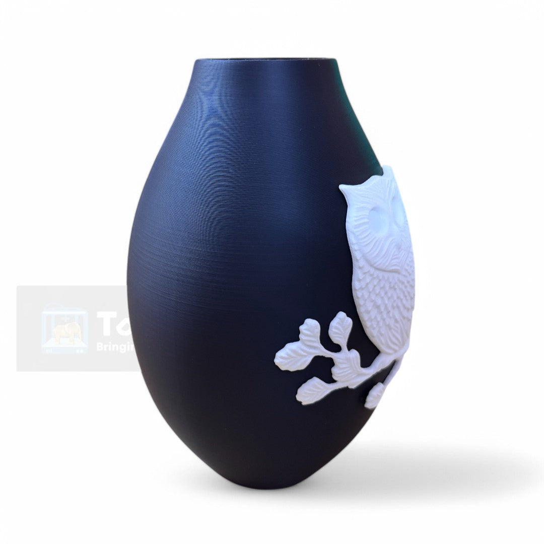 Wise Owl Vase – Black & White Home Decor