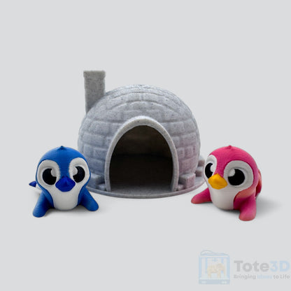 Penguins in Marble Igloo – Adorable Display Set