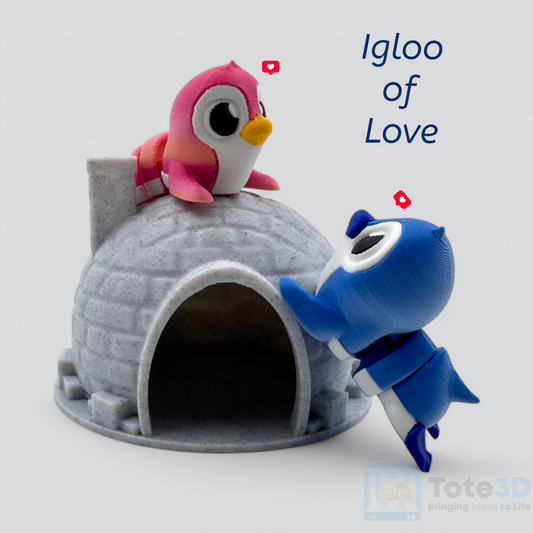 Penguins in Marble Igloo – Adorable Display Set