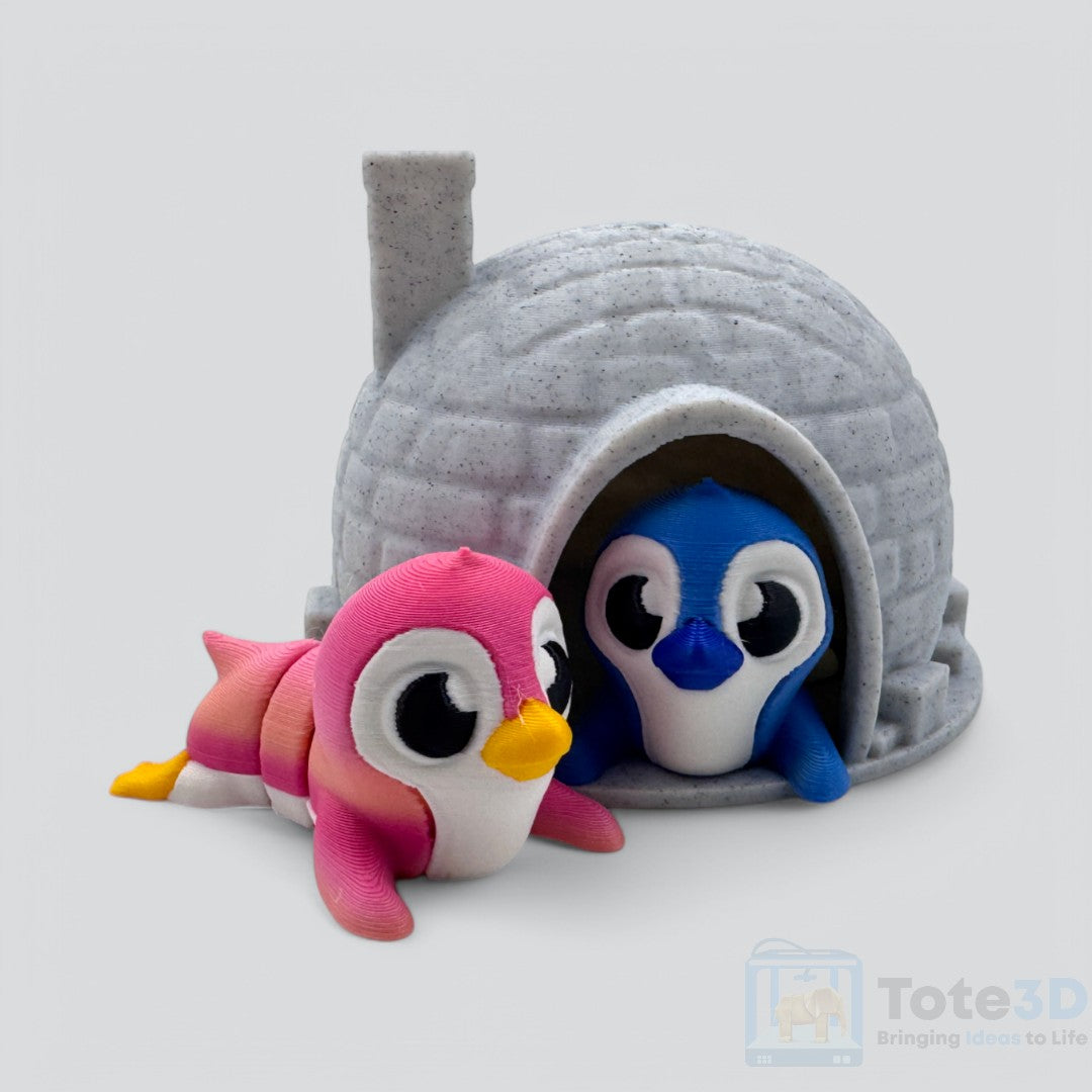 Penguins in Marble Igloo – Adorable Display Set