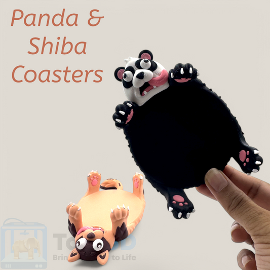 Panda & Shiba Coasters – Cute and Versatile
