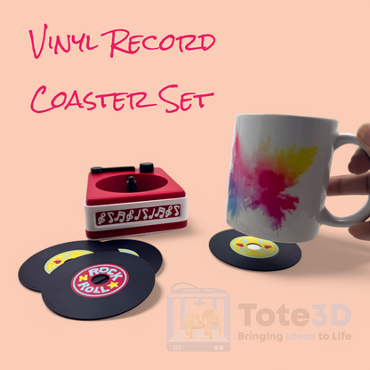 Vinyl Record Coaster Set – Spin & Sip in Retro Style! 🎵☕