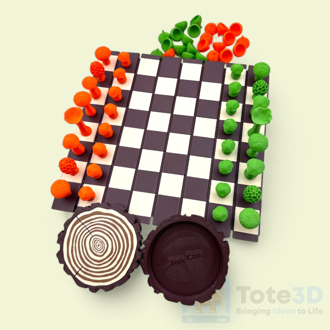 🌲 Mushroom Kingdom Chess & Checkers – The Magical Log Set! 🍄♟️