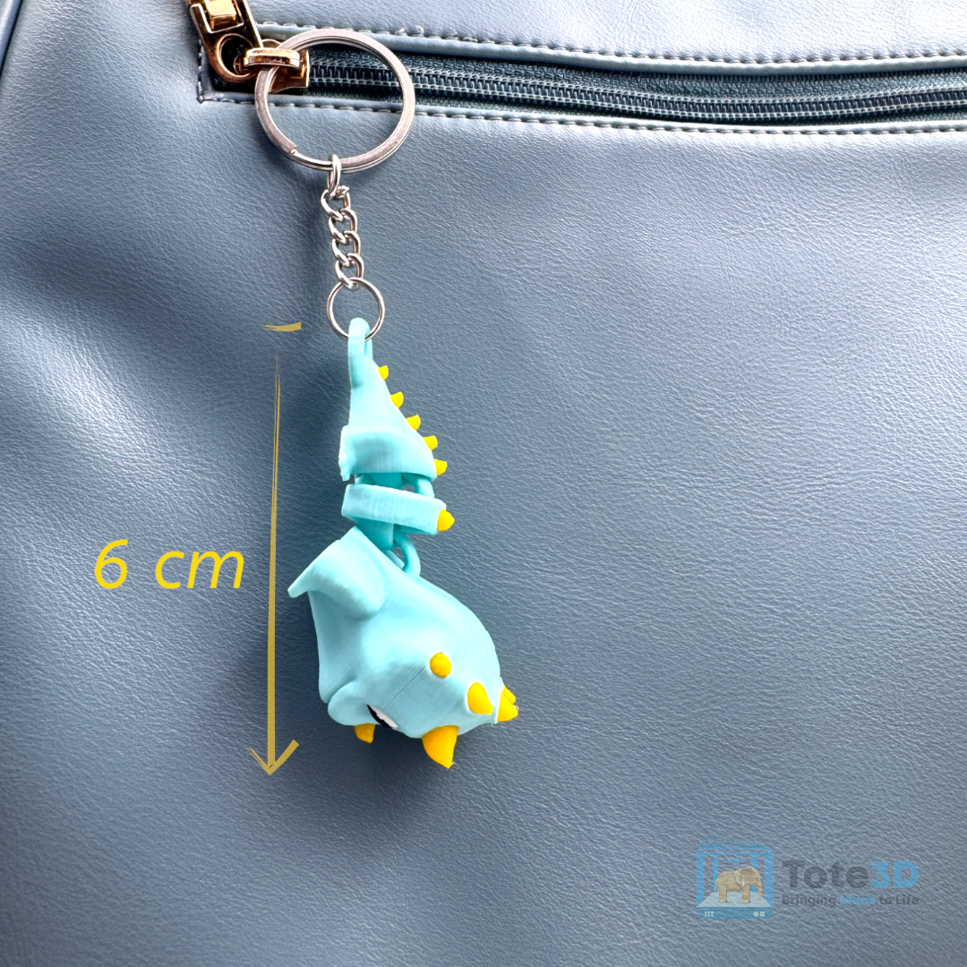 Mini Flexi Godzilla & Mini Flexi Triceratops Keychain (Set)
