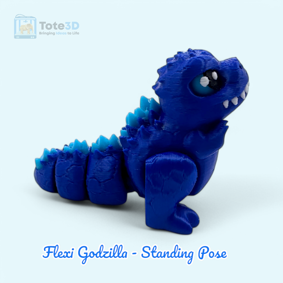 Mini Flexi Godzilla & Mini Flexi Triceratops Keychain (Set)