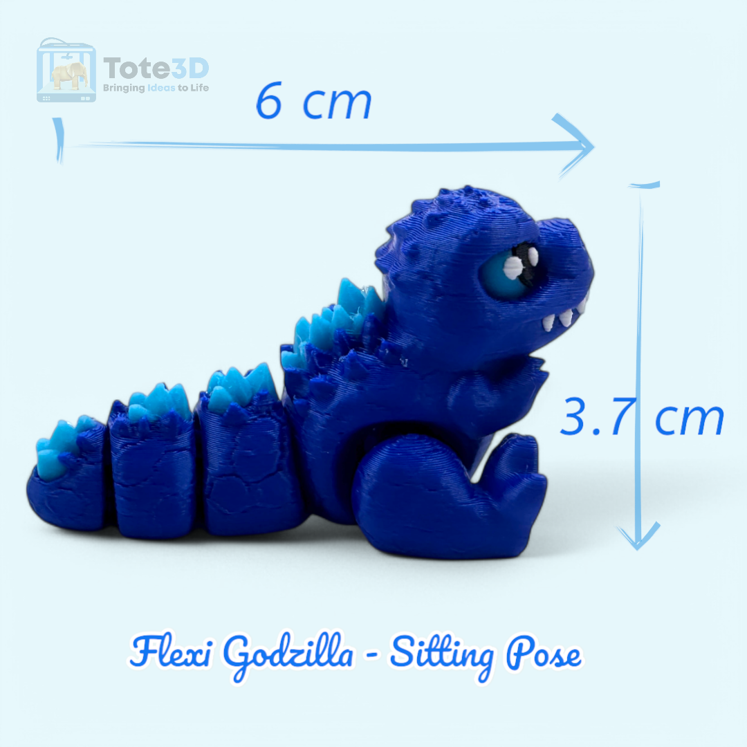 Mini Flexi Godzilla & Mini Flexi Triceratops Keychain (Set)