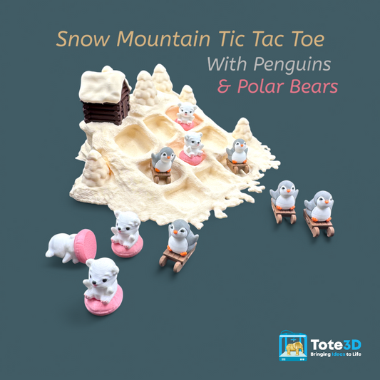 Snow Mountain Tic Tac Toe – Penguins vs Polar Bears! ❄️🐧🐻‍❄️