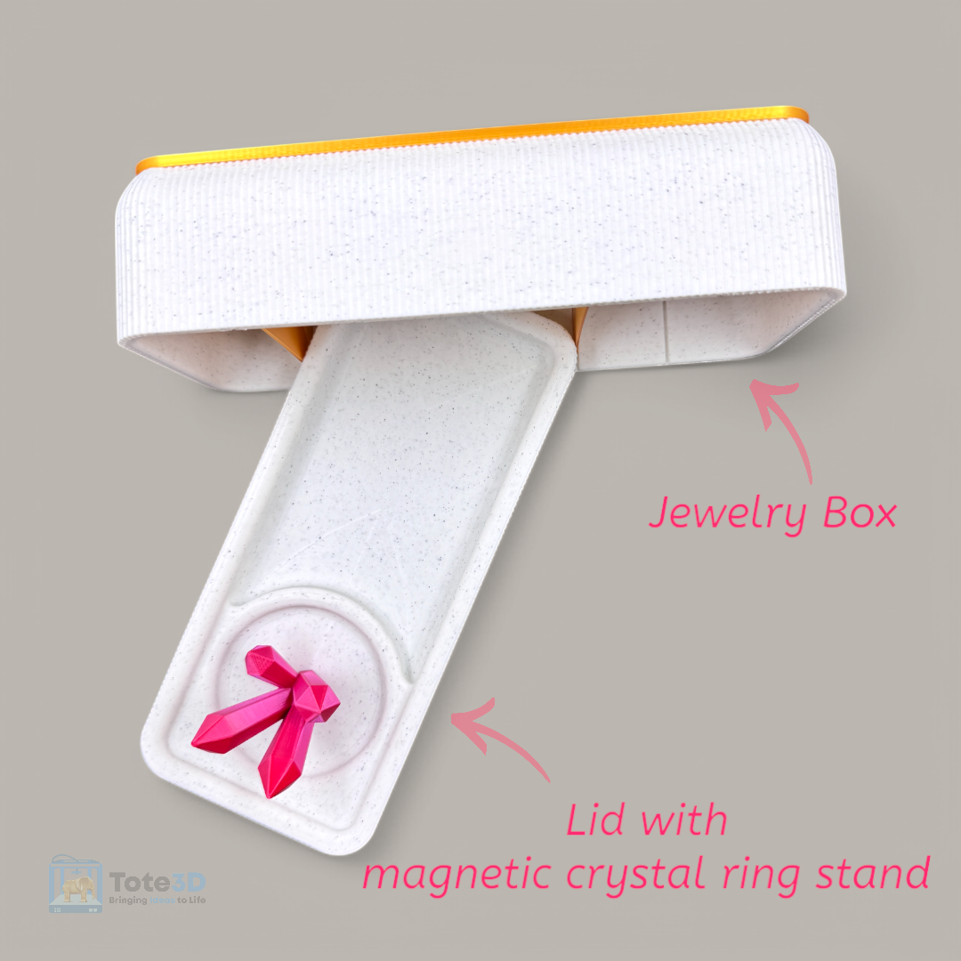 Elegant Jewelry Organizer with Crystal Ring Holder