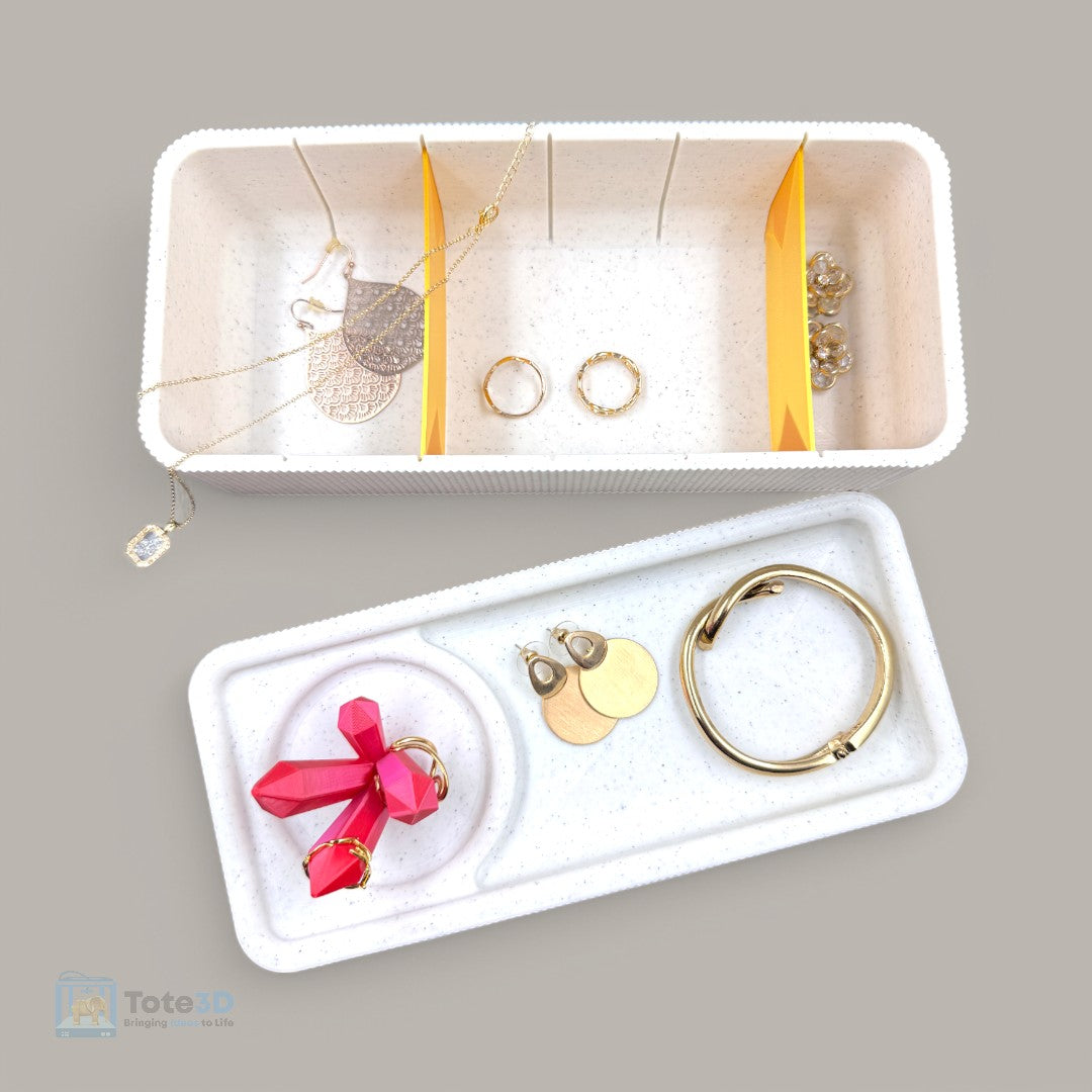 Elegant Jewelry Organizer with Crystal Ring Holder
