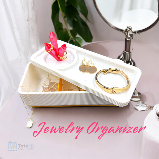 Elegant Jewelry Organizer with Crystal Ring Holder