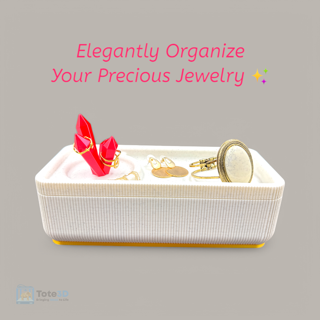 Elegant Jewelry Organizer with Crystal Ring Holder