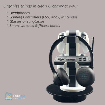 Adjustable Organizer Stand for Gaming Controllers and Headset