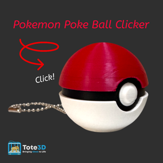 Pokemon Poke Ball Clicker with Ball Chain - Bag & Bottle Accessory